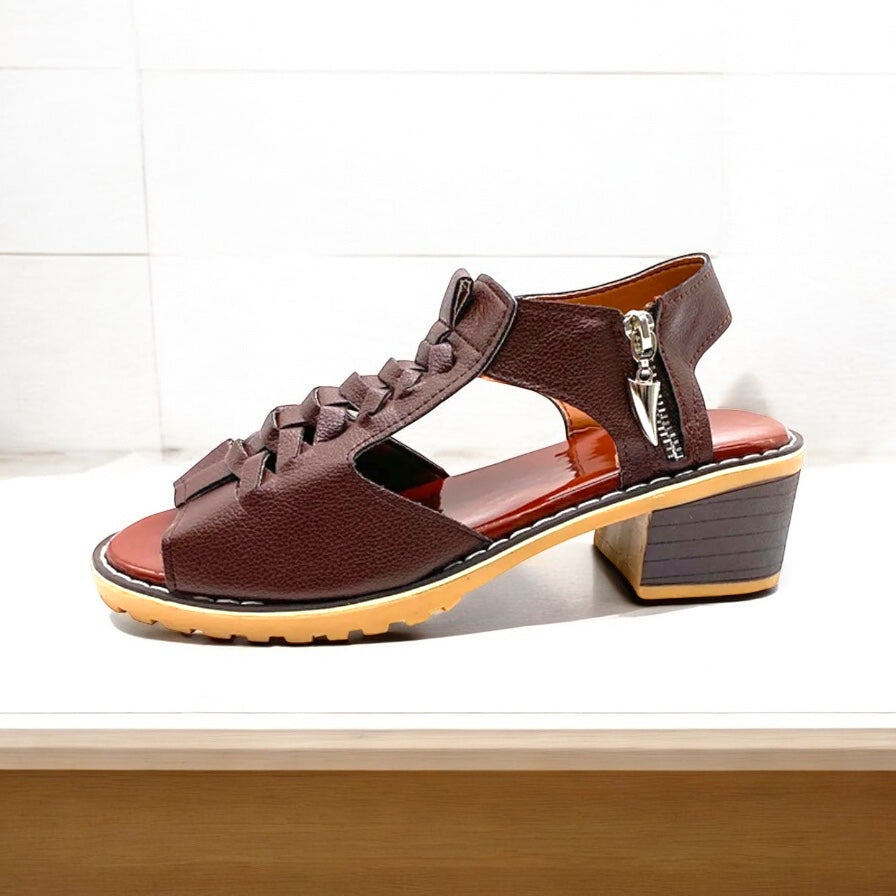 Peep Toe Block Heels Sandals, Five Color Choices
