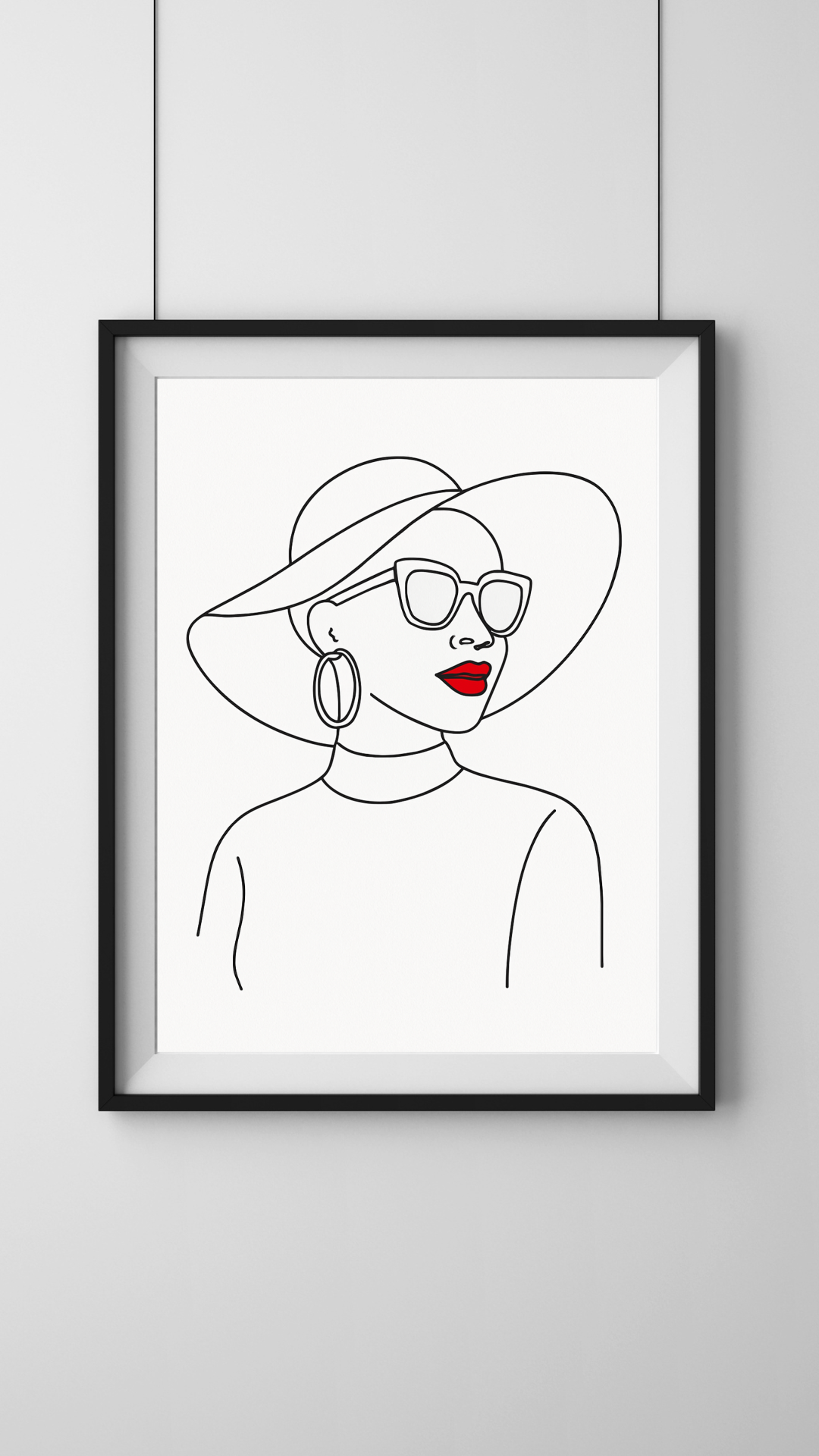 4 Images African American Women Prints with Red Accents | Continuous Line Drawing Posters | 11x14 Digital Prints
