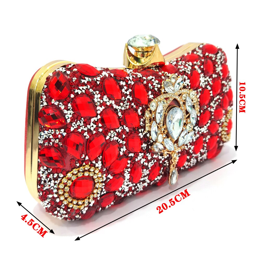 Nigerian Luxury Fashion Ladies High Heel Slippers and Bags Set with Rhinestones - Eight Color Choices