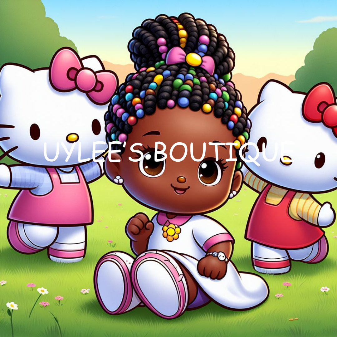DIGITAL DOWNLOAD: Hello Kitty and Friends - Little Girl with Braids