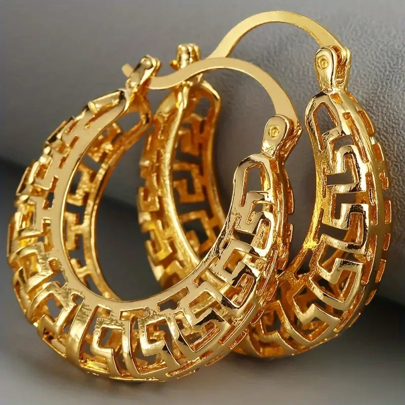 Big Chunky Golden Hoop Earrings