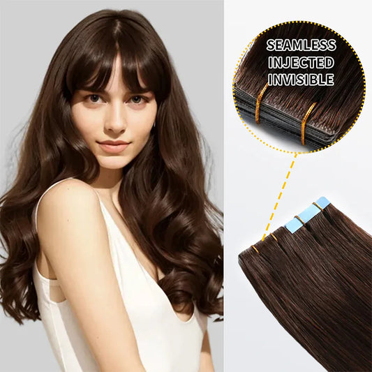Seamless Injected Hand-Tied Invisible Tape In Hair Extension 20Pcs Virgin Human Hair