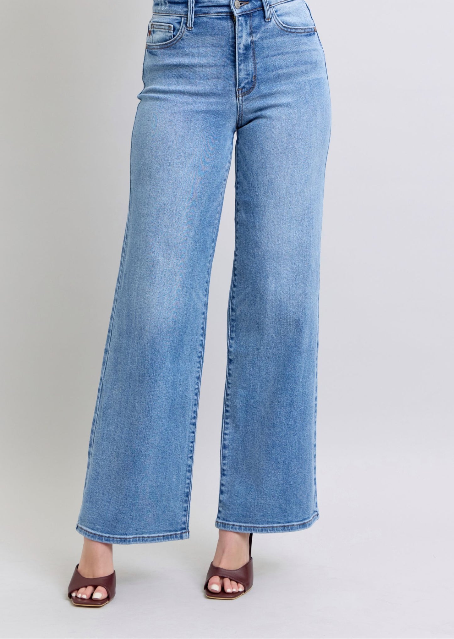 Judy Blue Full Size Wide Leg Jeans with Pockets