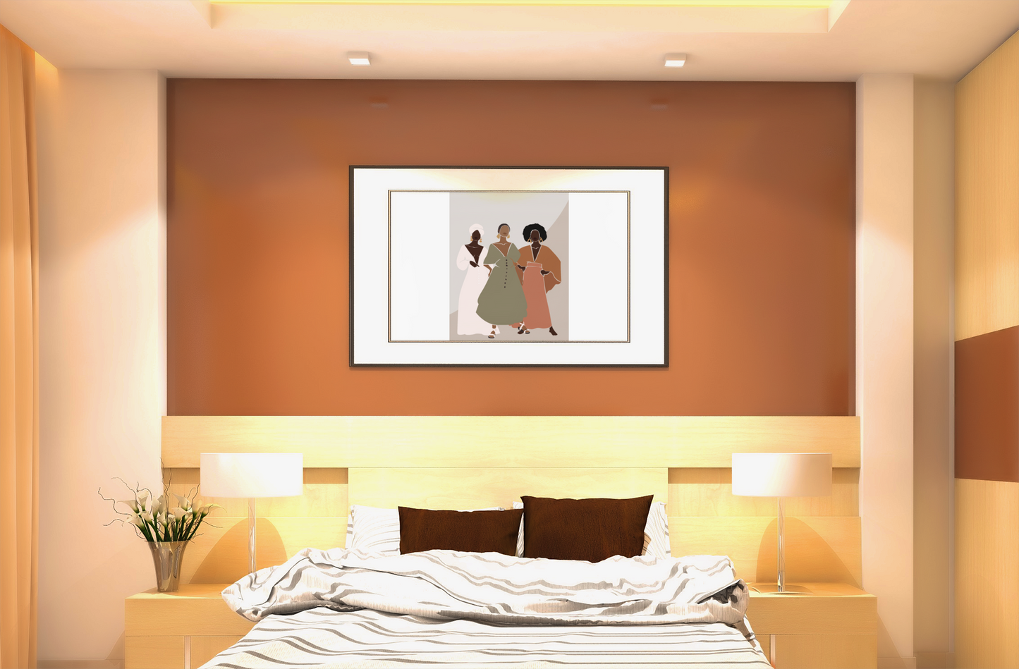 Three Women African American Framed Wall Art - Digital Download