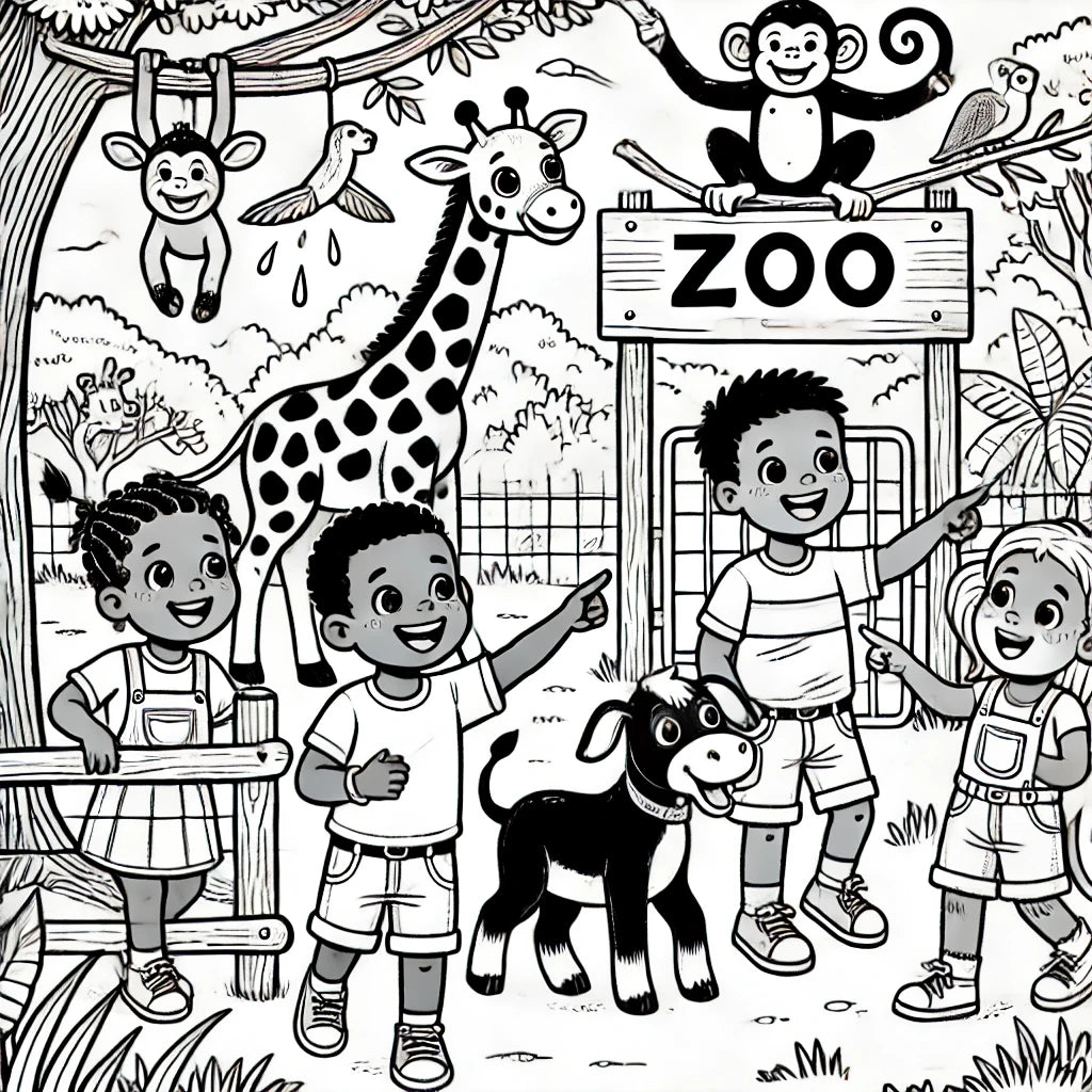 A Day at the Zoo! – A Joyful Coloring Book Adventure FREE🌸FREE🌸FREE🌸FREE