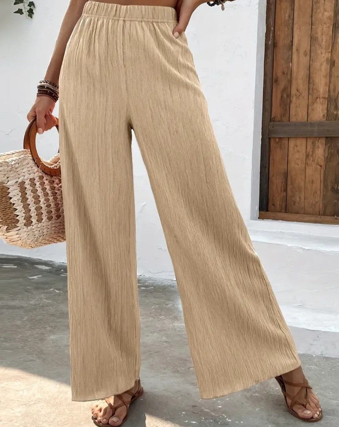 Full Size High Waist Wide Leg Pants - Five Color Choices