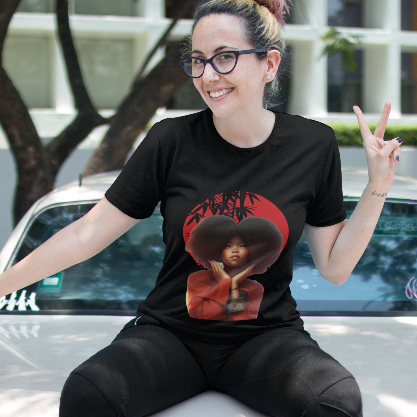 Blackanese Beauty with Bamboo Ladies T Shirt