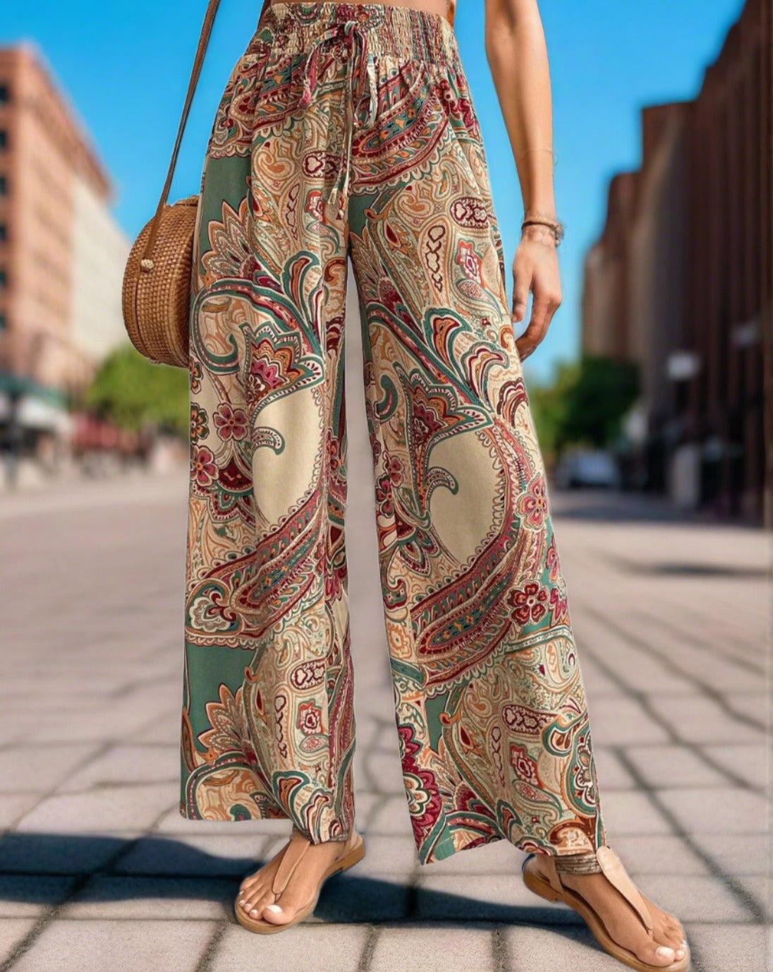 Printed Wide Leg Pants - Two Color Patterns
