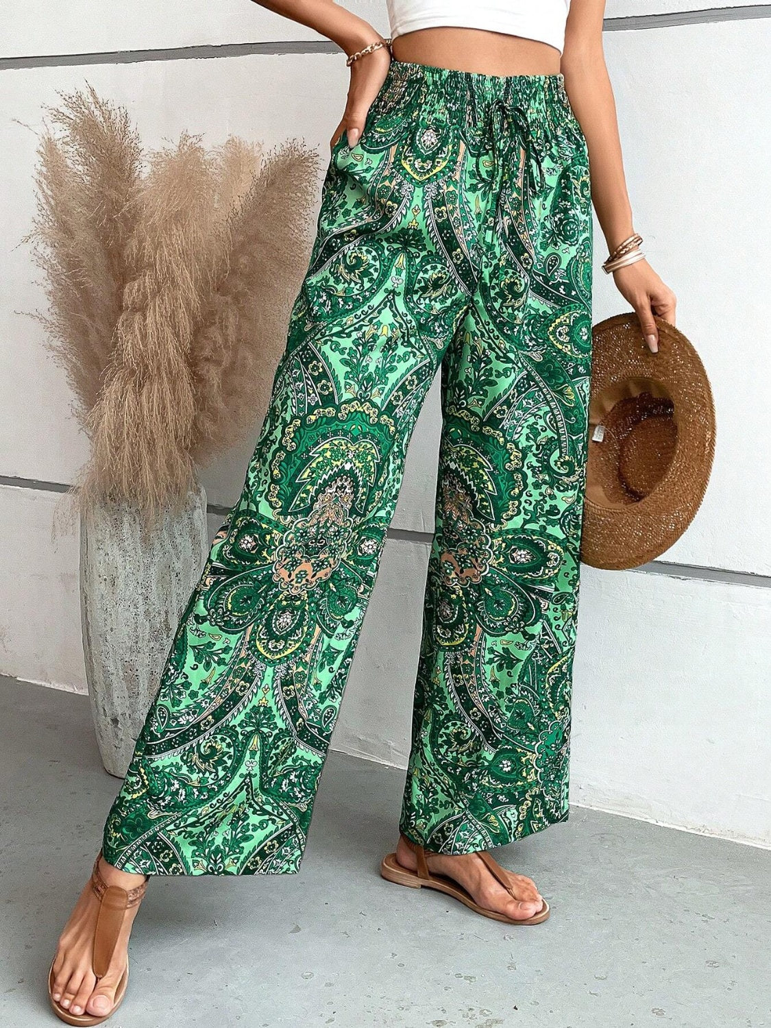 Printed Wide Leg Pants - Two Color Patterns