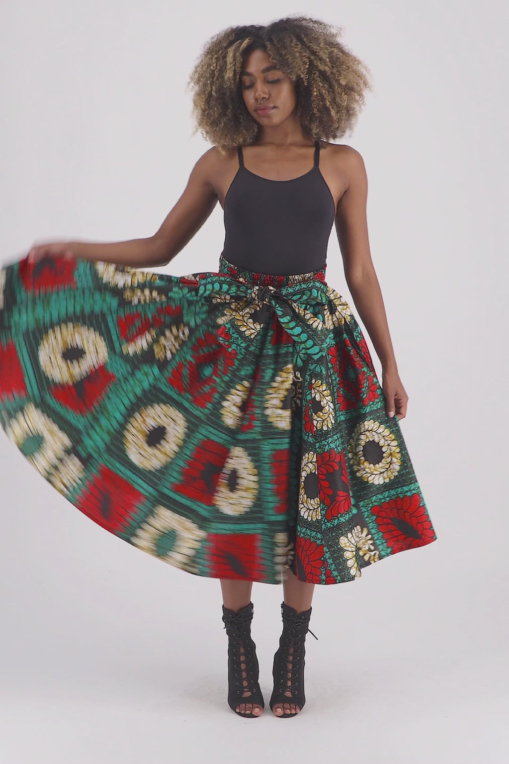 Mid-Length African Print Skirt