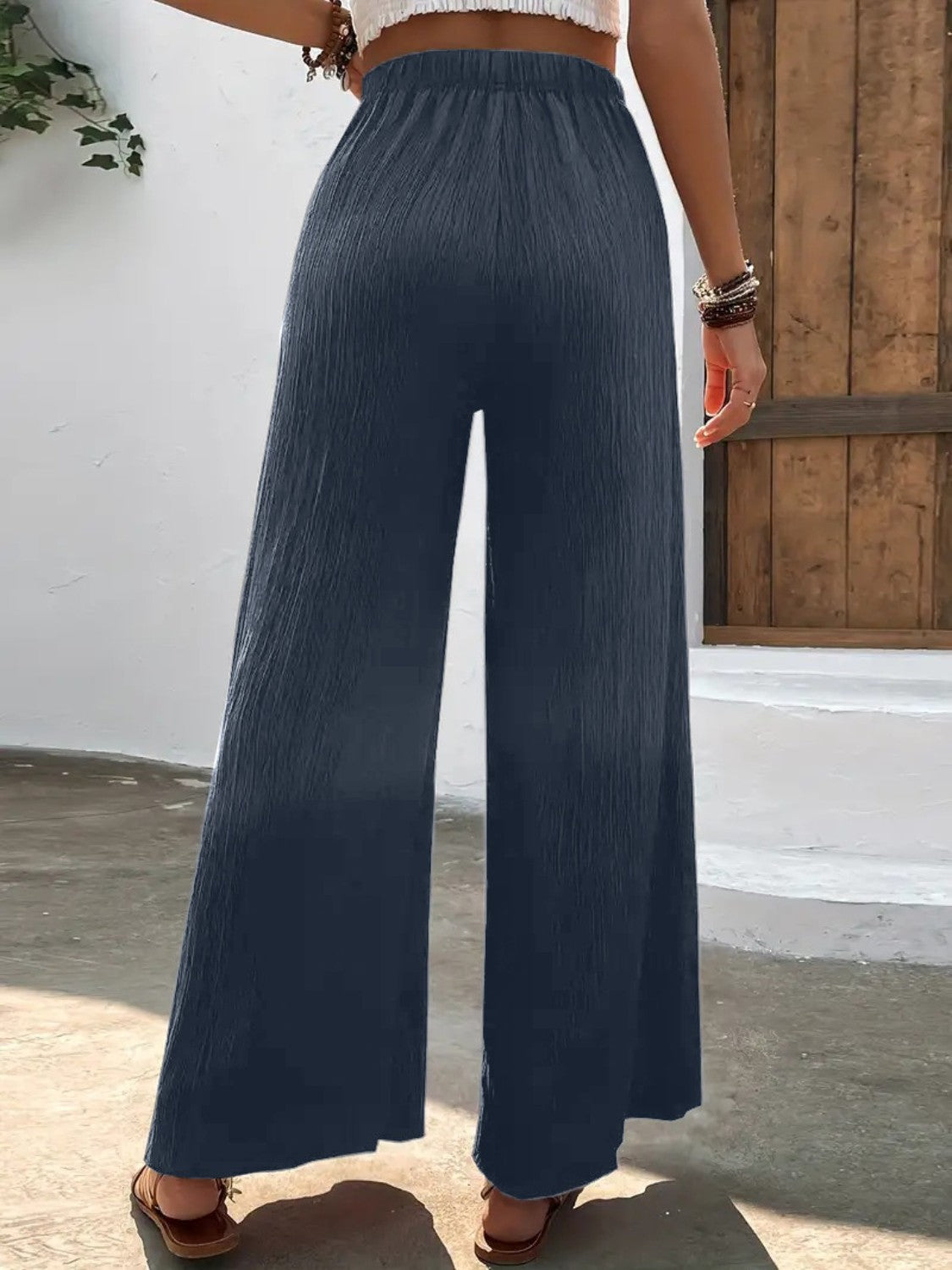 Full Size High Waist Wide Leg Pants - Five Color Choices