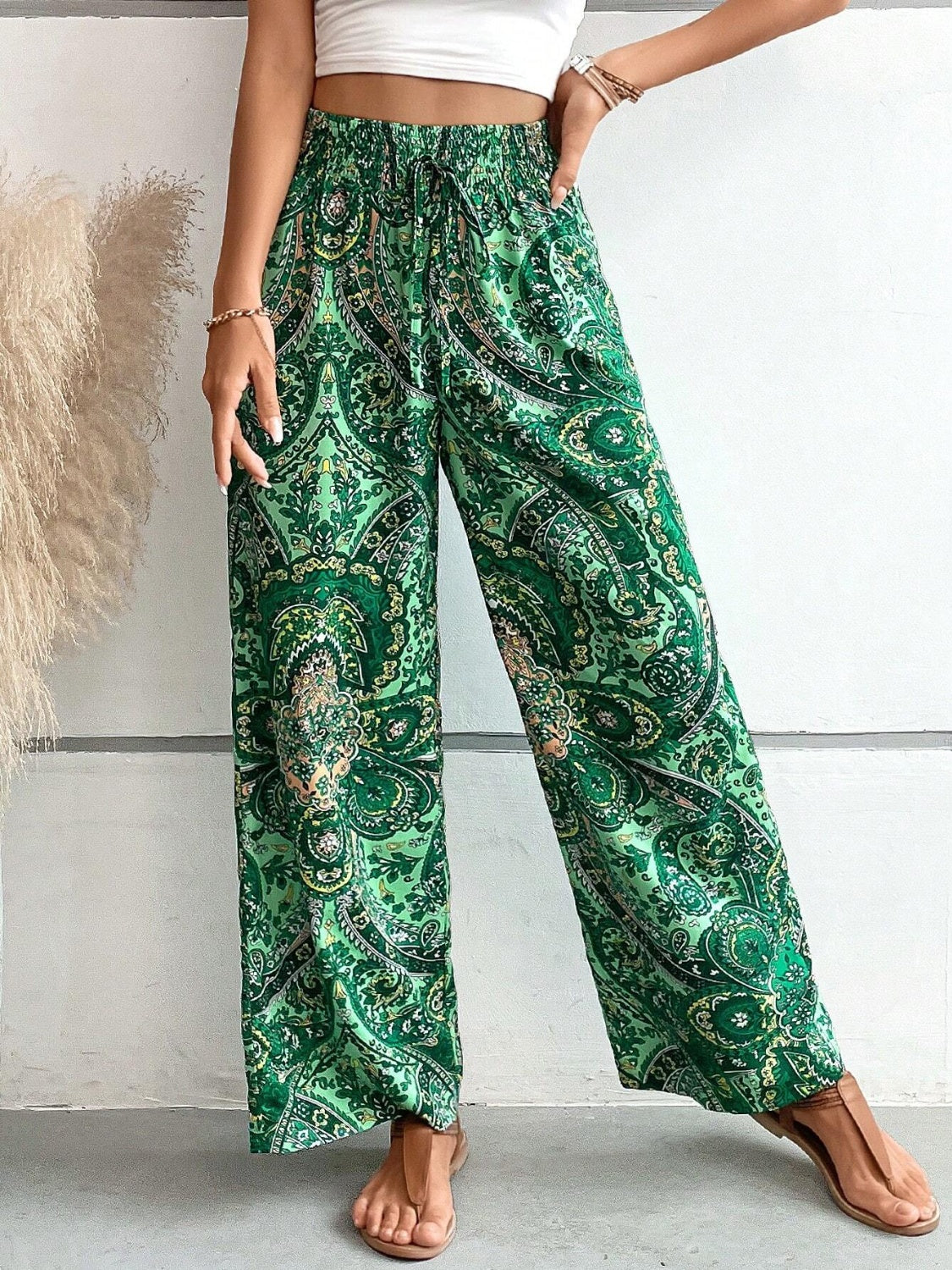Printed Wide Leg Pants - Two Color Patterns