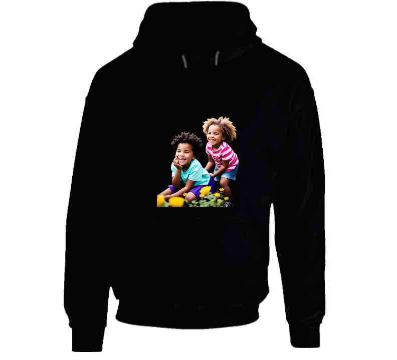 Sisters Playing In Flower Garden Ladies T Shirt