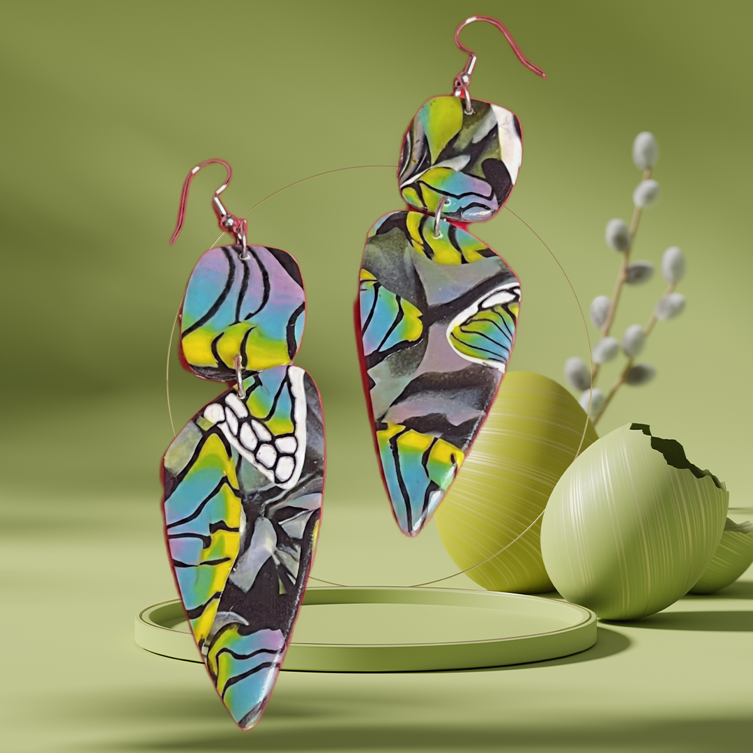 Hand Made Multi-Colored Butterfly Dangled Earrings