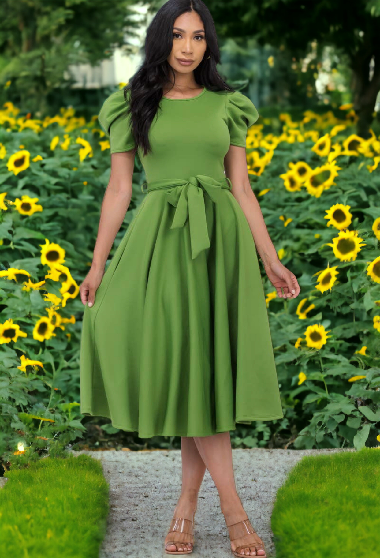 kelly green cocktail dress