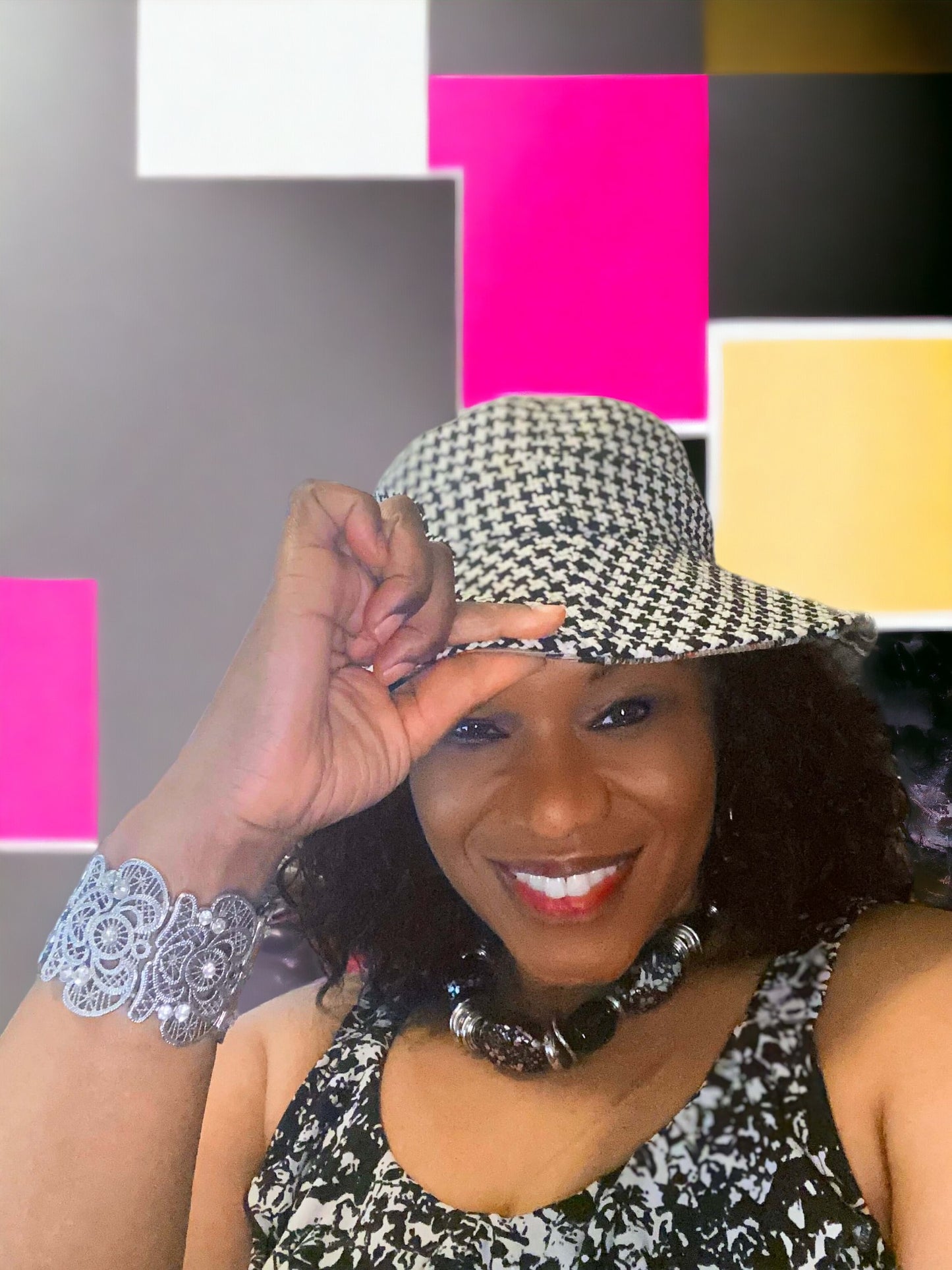 Reversible Bucket Hat - Brown Plaid & Classic Houndstooth