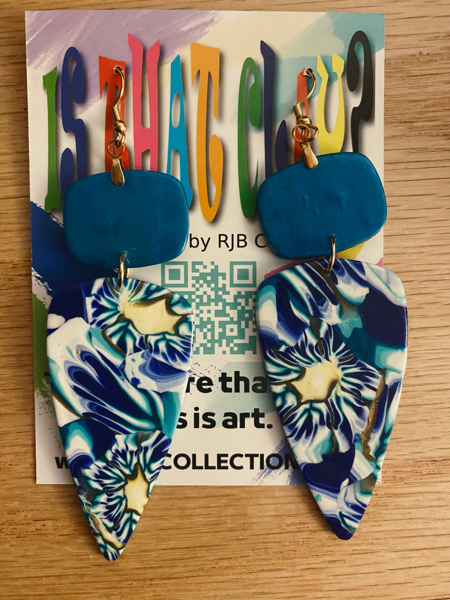 Handmade Long Dangle Multi-Floral Earrings
