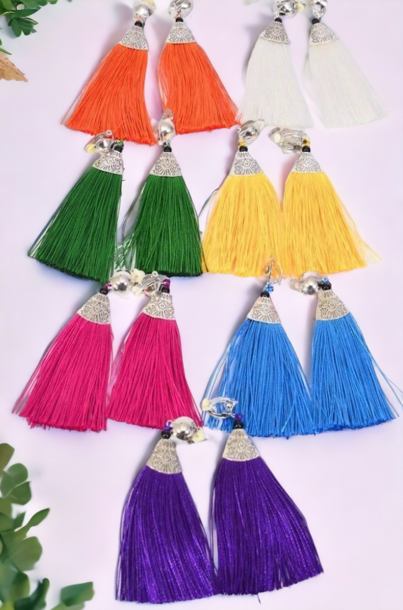 Clip-On Tassel Fringe Earrings