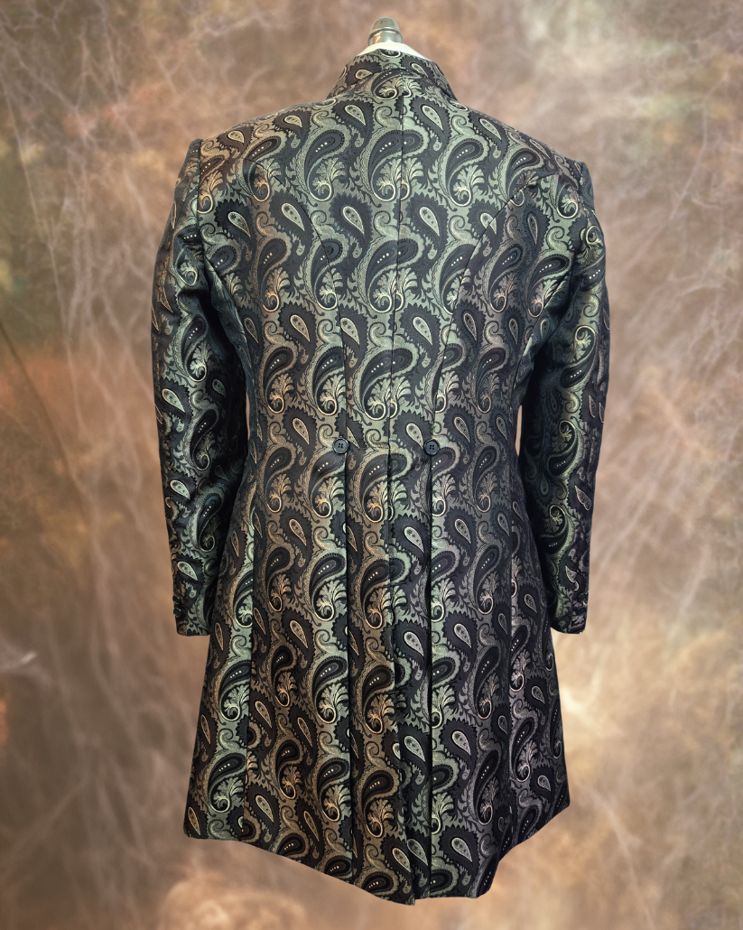 Men's Brown Paisley Brocade Frock Coat