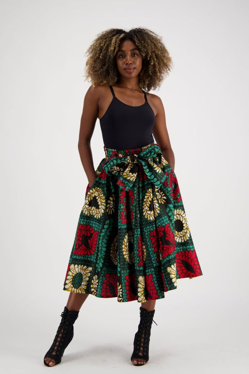 Mid-Length African Print Skirt