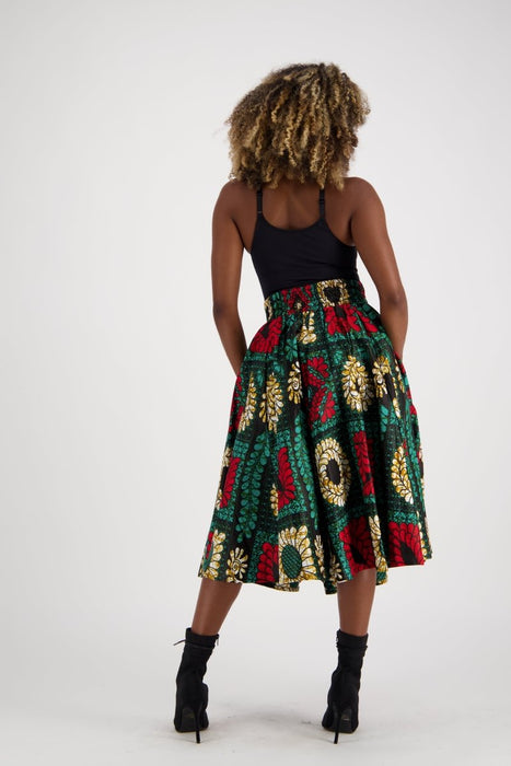 Mid-Length African Print Skirt