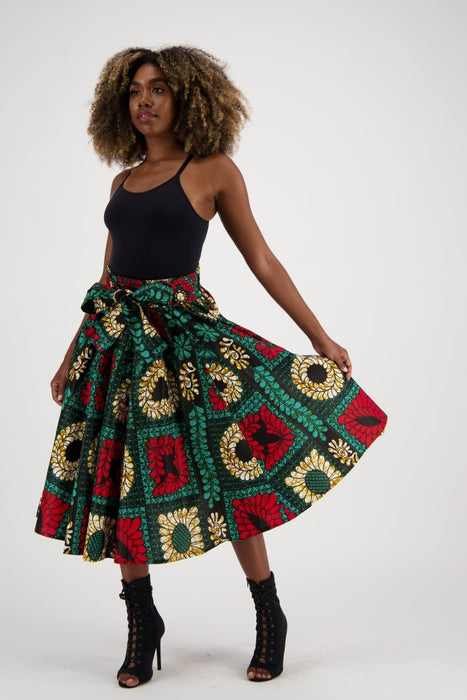 Mid-Length African Print Skirt