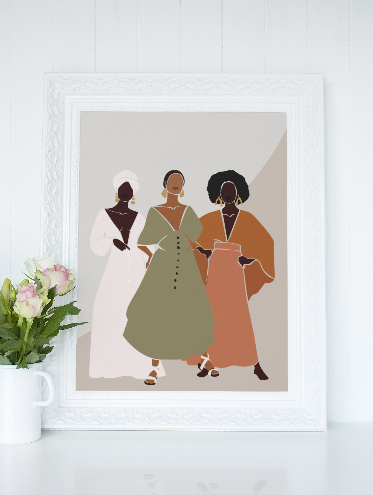 Three Women African American Framed Wall Art - Digital Download
