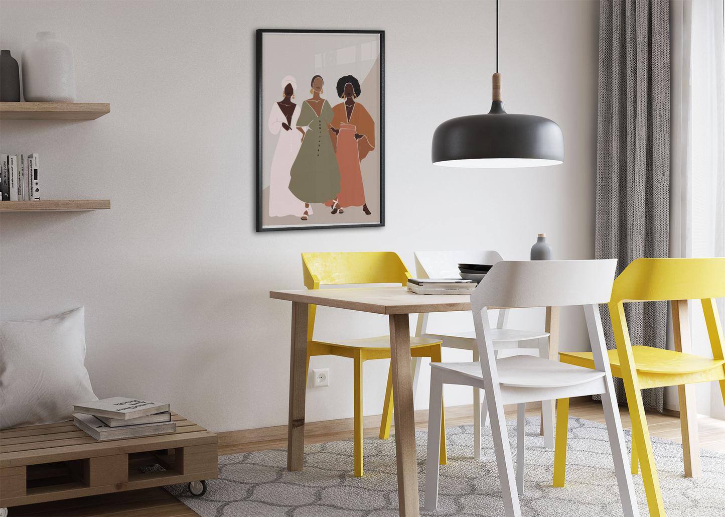 Three Women African American Framed Wall Art - Digital Download