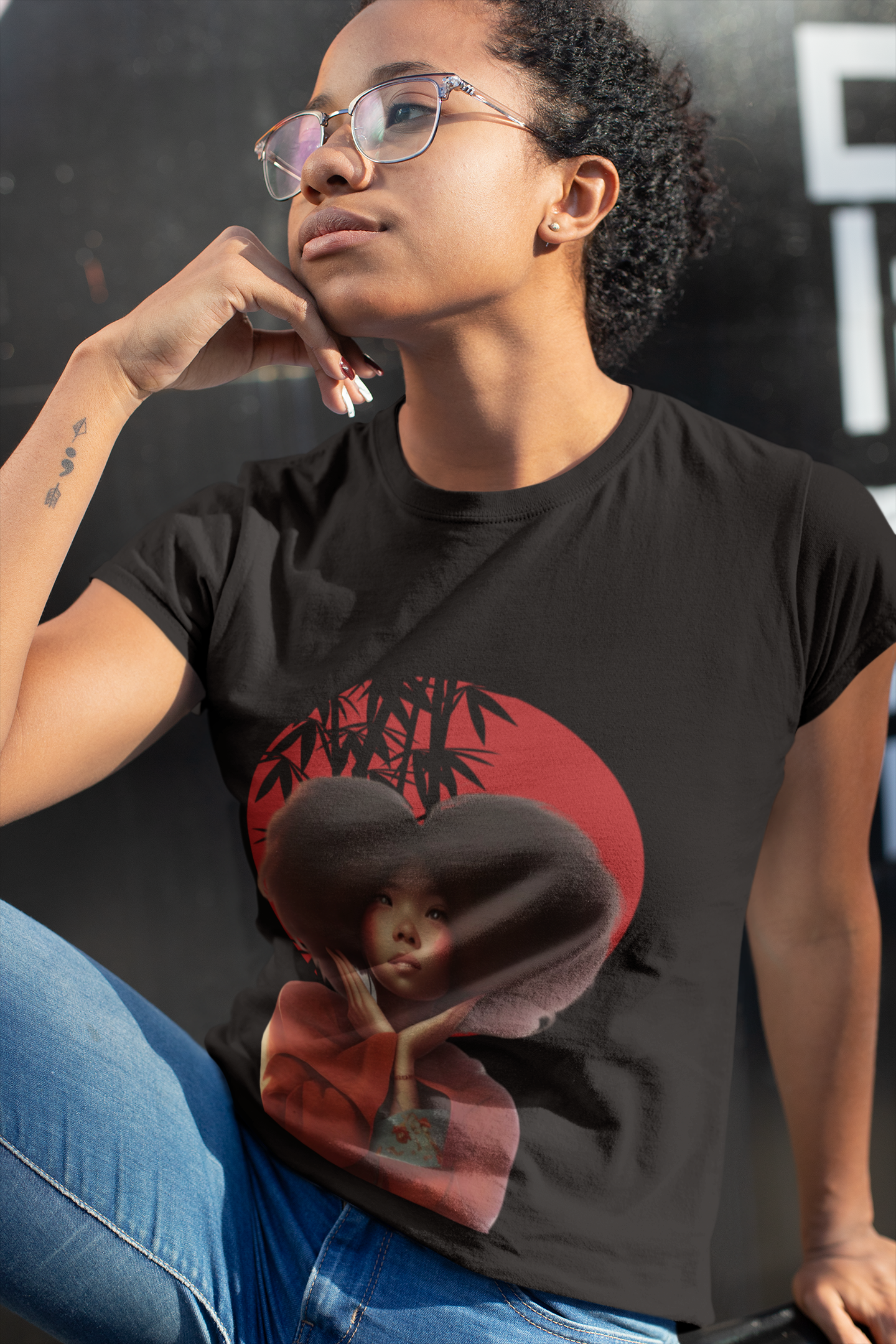 Blackanese Beauty with Bamboo Ladies T Shirt