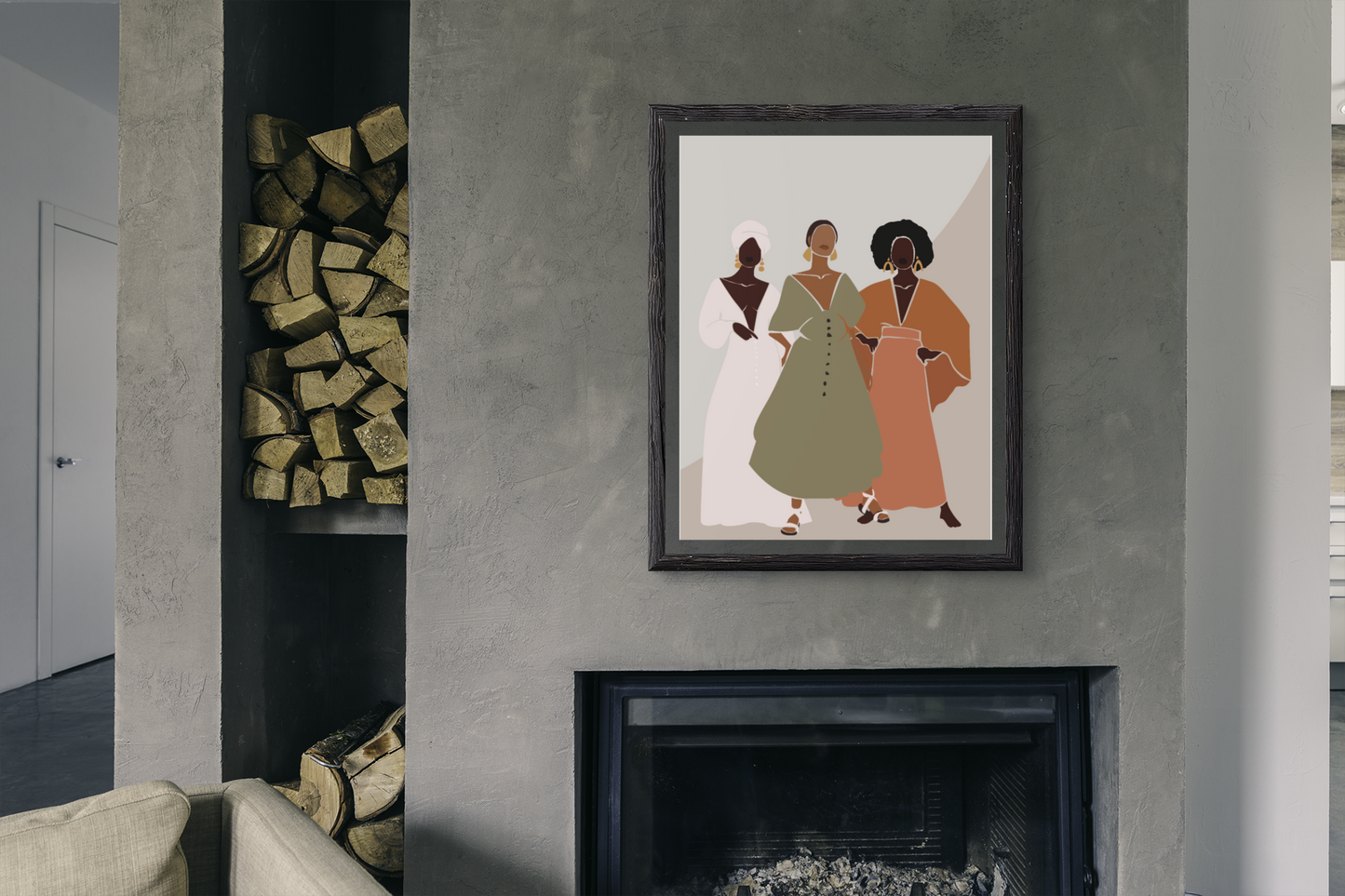 Three Women African American Framed Wall Art - Digital Download