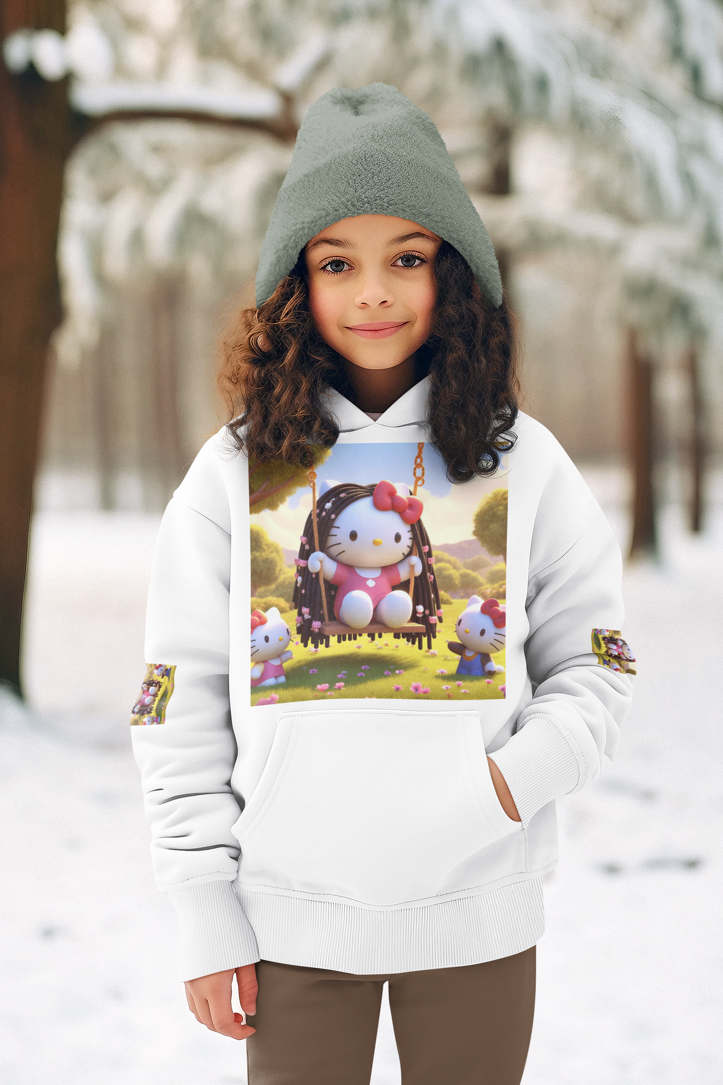 DIGITAL DOWNLOAD: Hello Kitty and Friends with Braids on a Swing