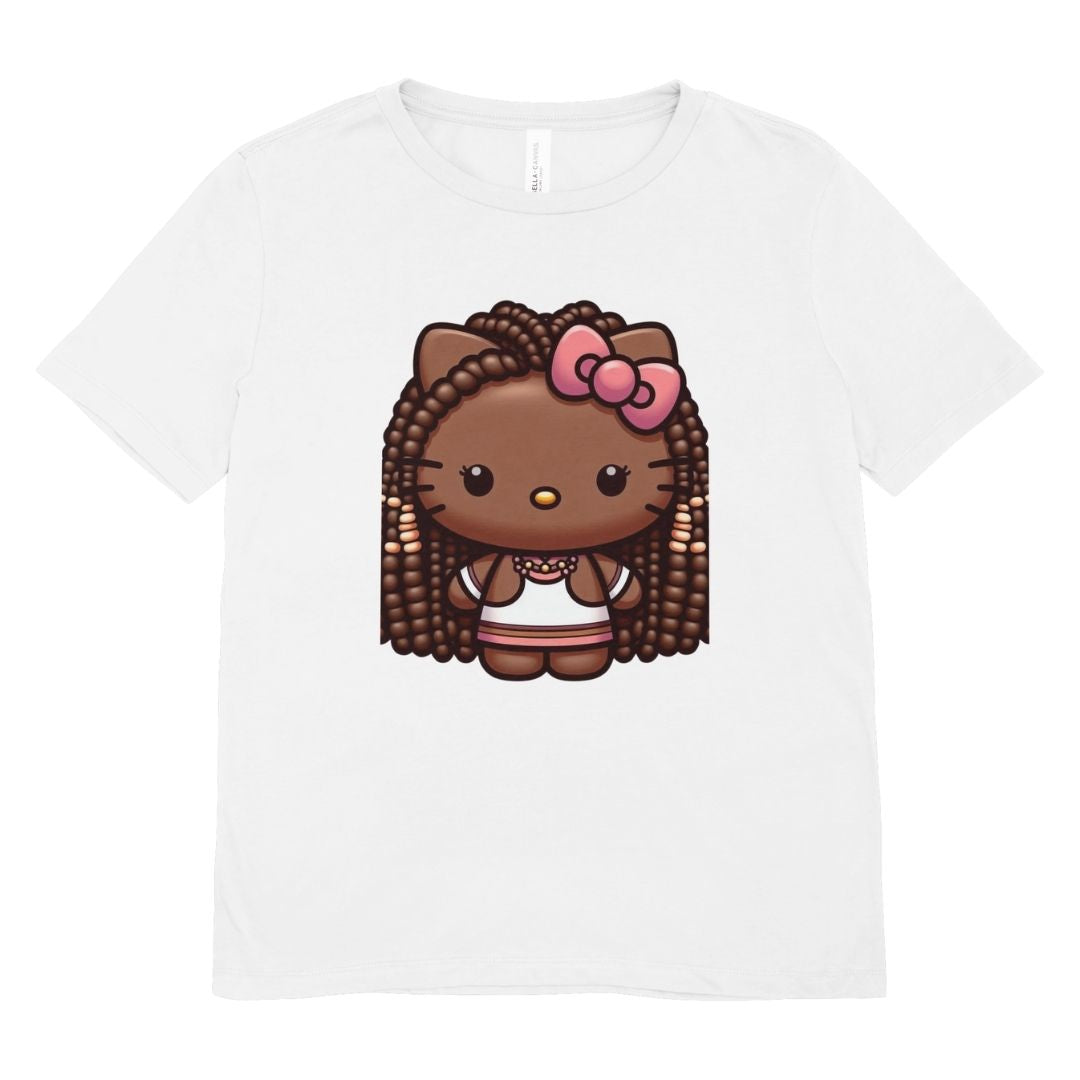 Hello Kitty African American Braided Hair PNG JPG Bundle | Cute Black Girl Digital Download for Mugs, T-Shirts, Tote Bags, Stickers & More