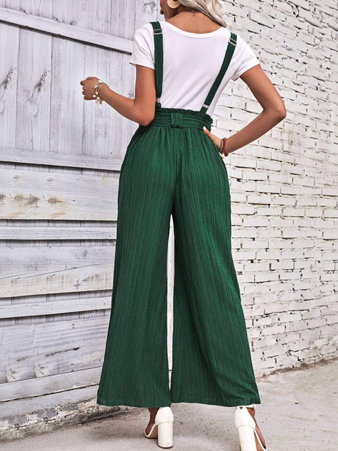 Uylee’s Boutique Tie Belt Wide Leg Overalls
