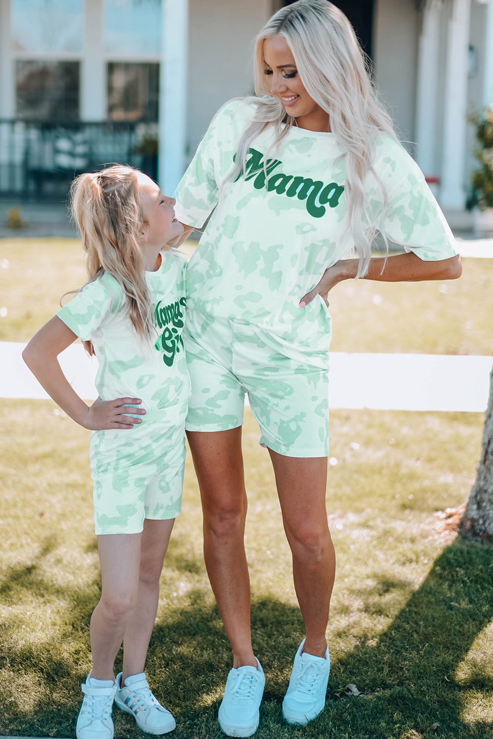Girls Printed Letter Graphic Lounge Set (Mommy and Me Set)