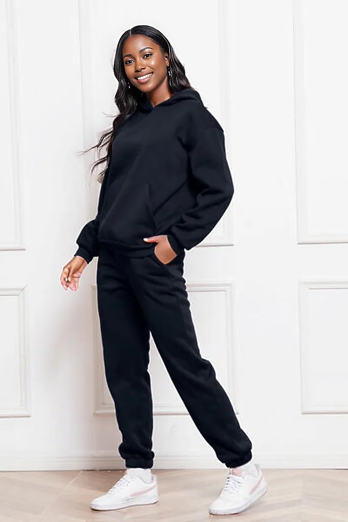 Drop Shoulder Long Sleeve Hoodie and Pants Set