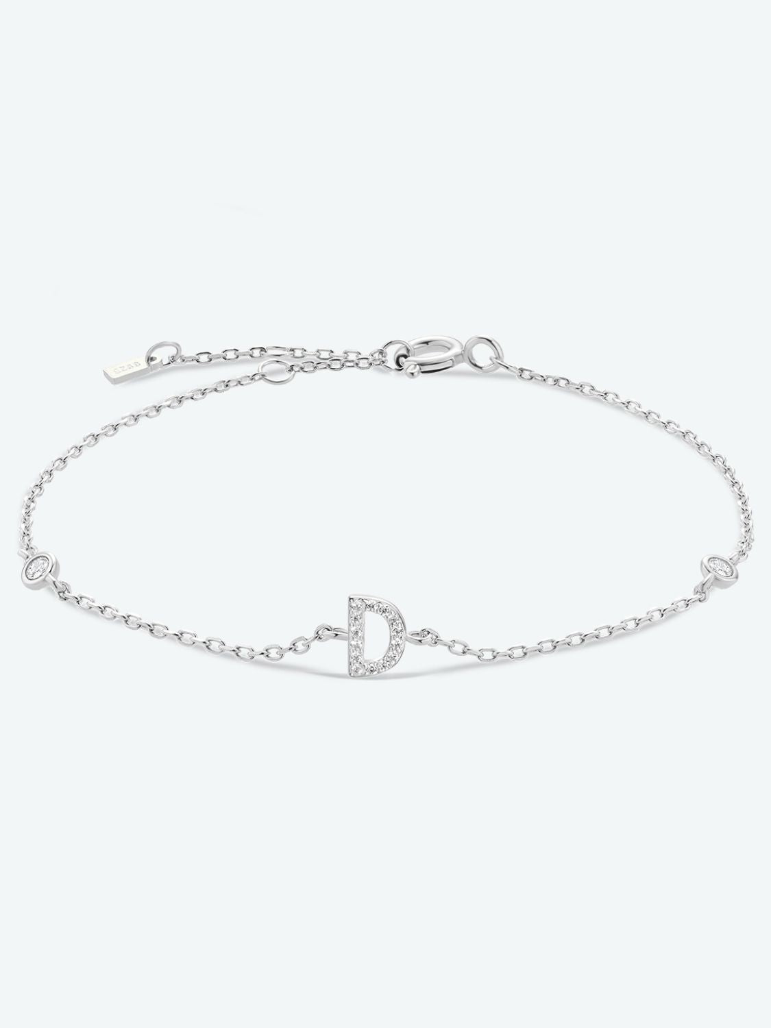Uylees Boutique A To F Zircon 925 Sterling Silver Bracelet