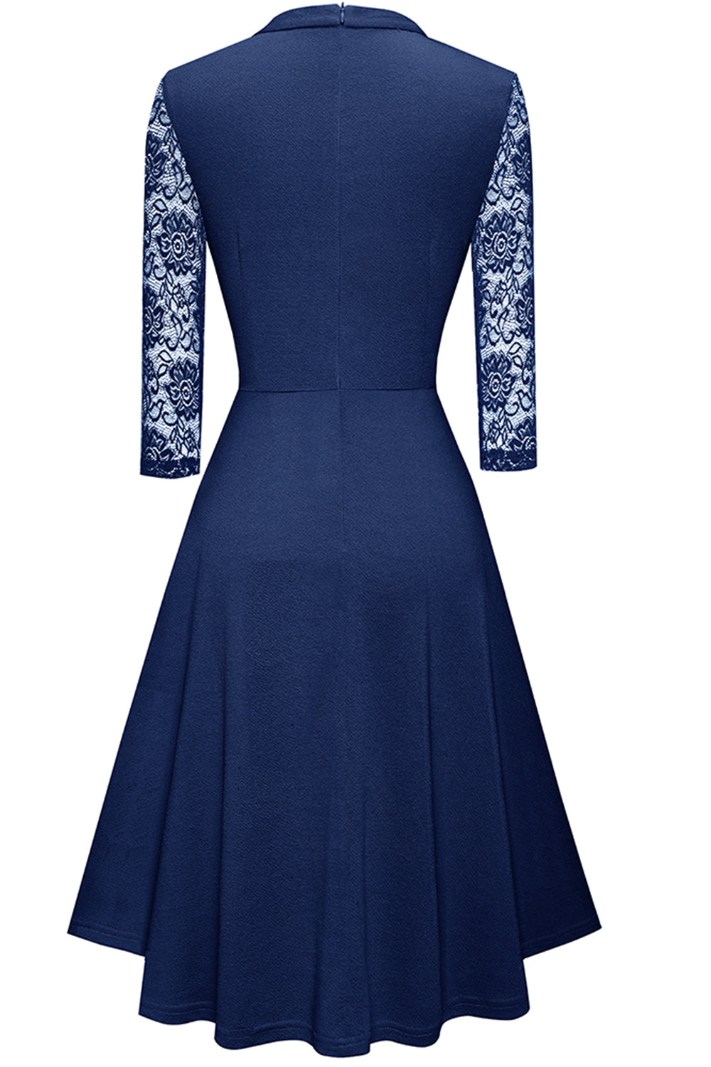 Round Neck Three-Quarter Sleeve Cutout Dress