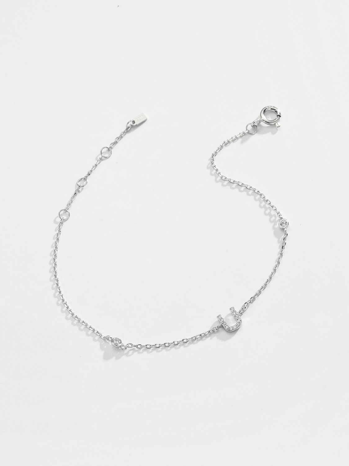 Uylees Boutique Q To U Zircon 925 Sterling Silver Bracelet
