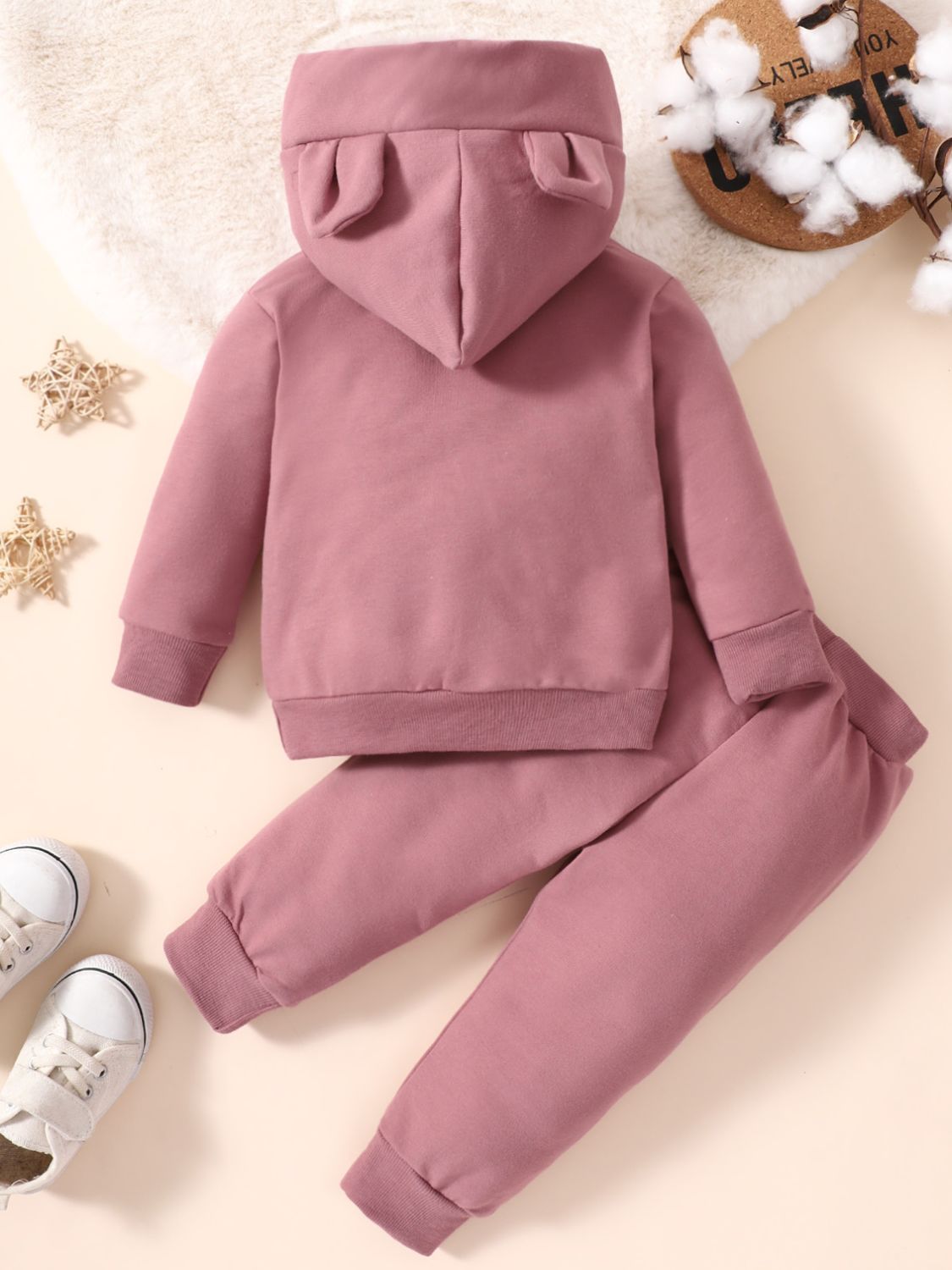 キッズ長袖パーカーとジョガーセット、サイズ12m~4T