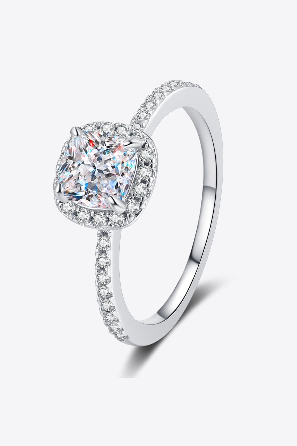 1 Carat Moissanite 925 Sterling Silver Halo Ring - Uylee's Boutique