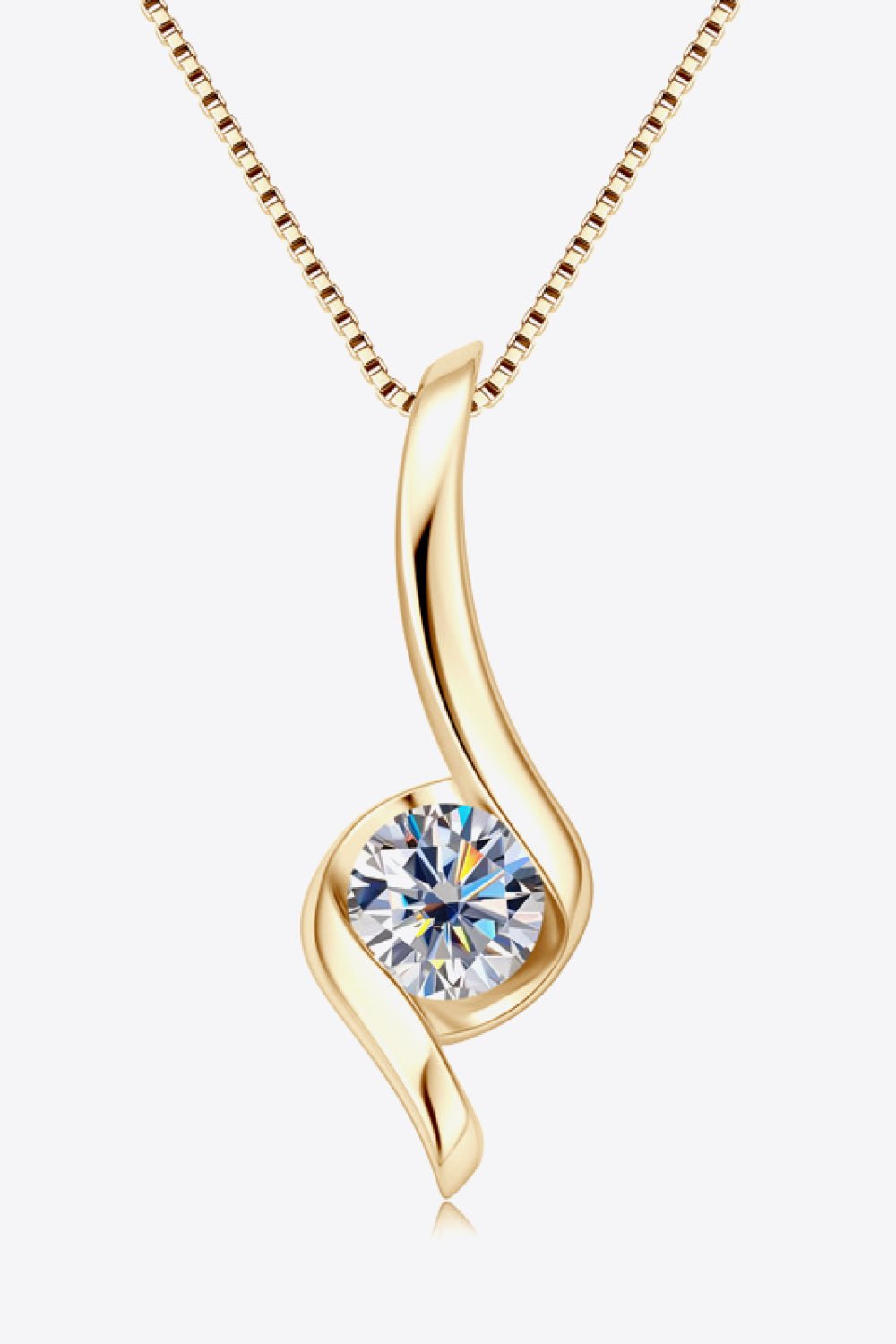1 Carat Moissanite 925 Sterling Silver Necklace - Uylee's Boutique