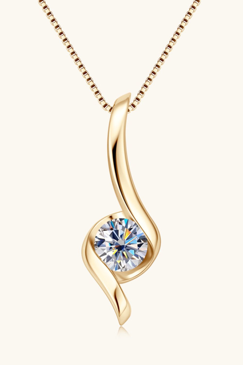 1 Carat Moissanite 925 Sterling Silver Necklace - Uylee's Boutique