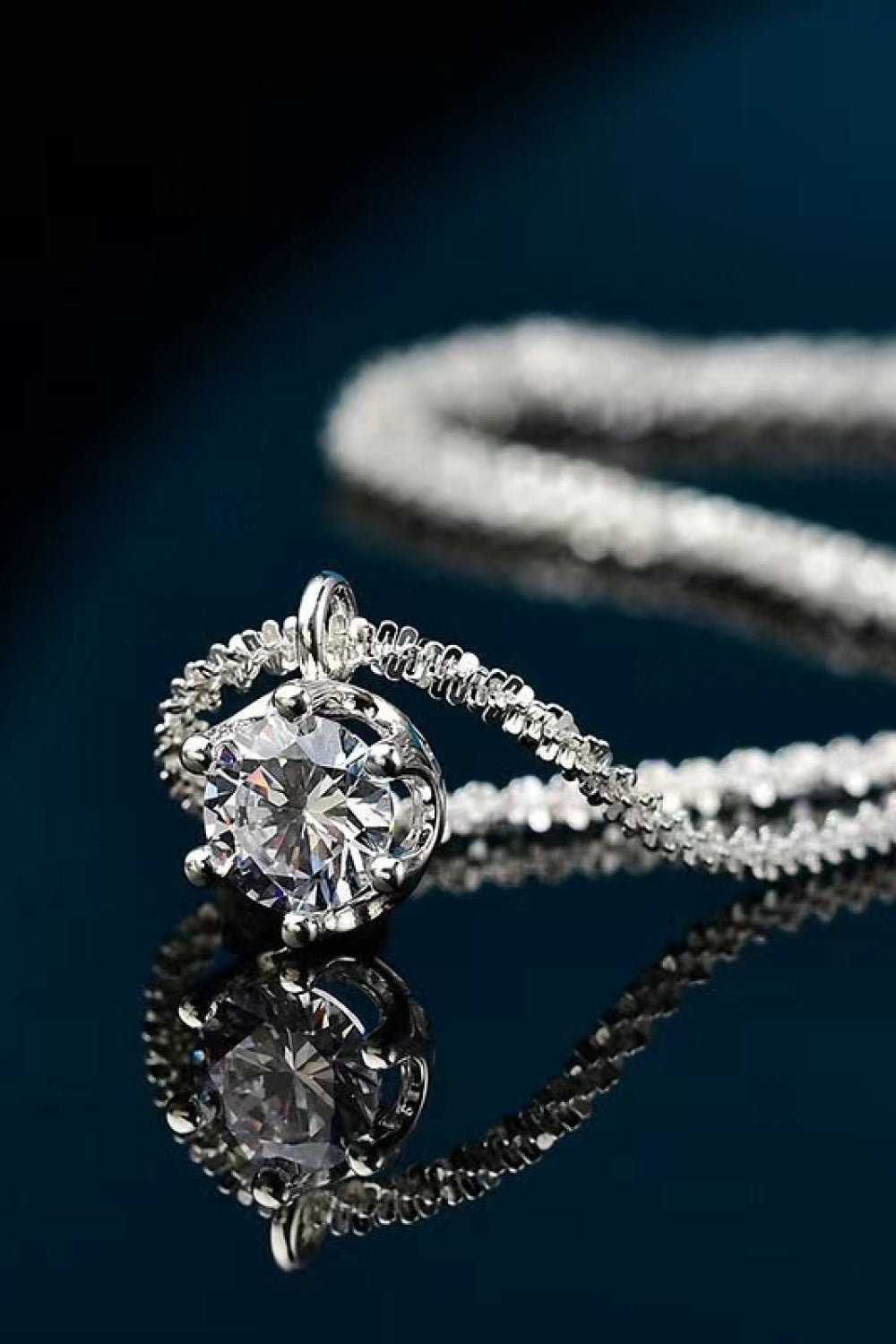 1 Carat Moissanite 925 Sterling Silver Necklace - Uylee's Boutique