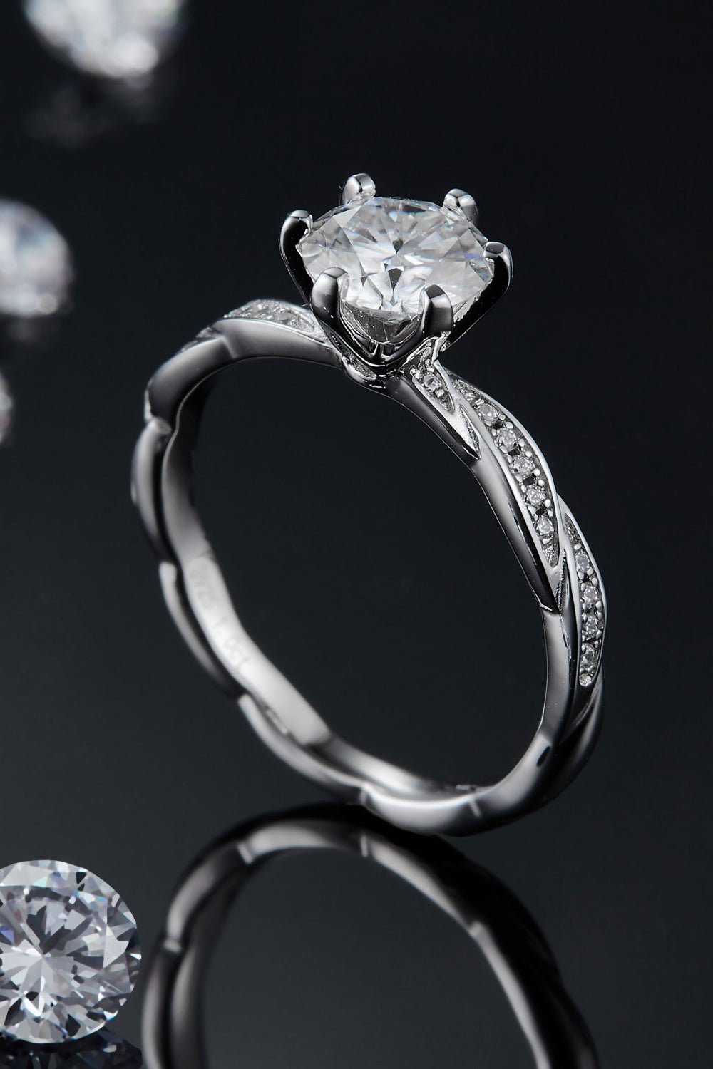 1 Carat Moissanite 925 Sterling Silver Ring - Uylee's Boutique