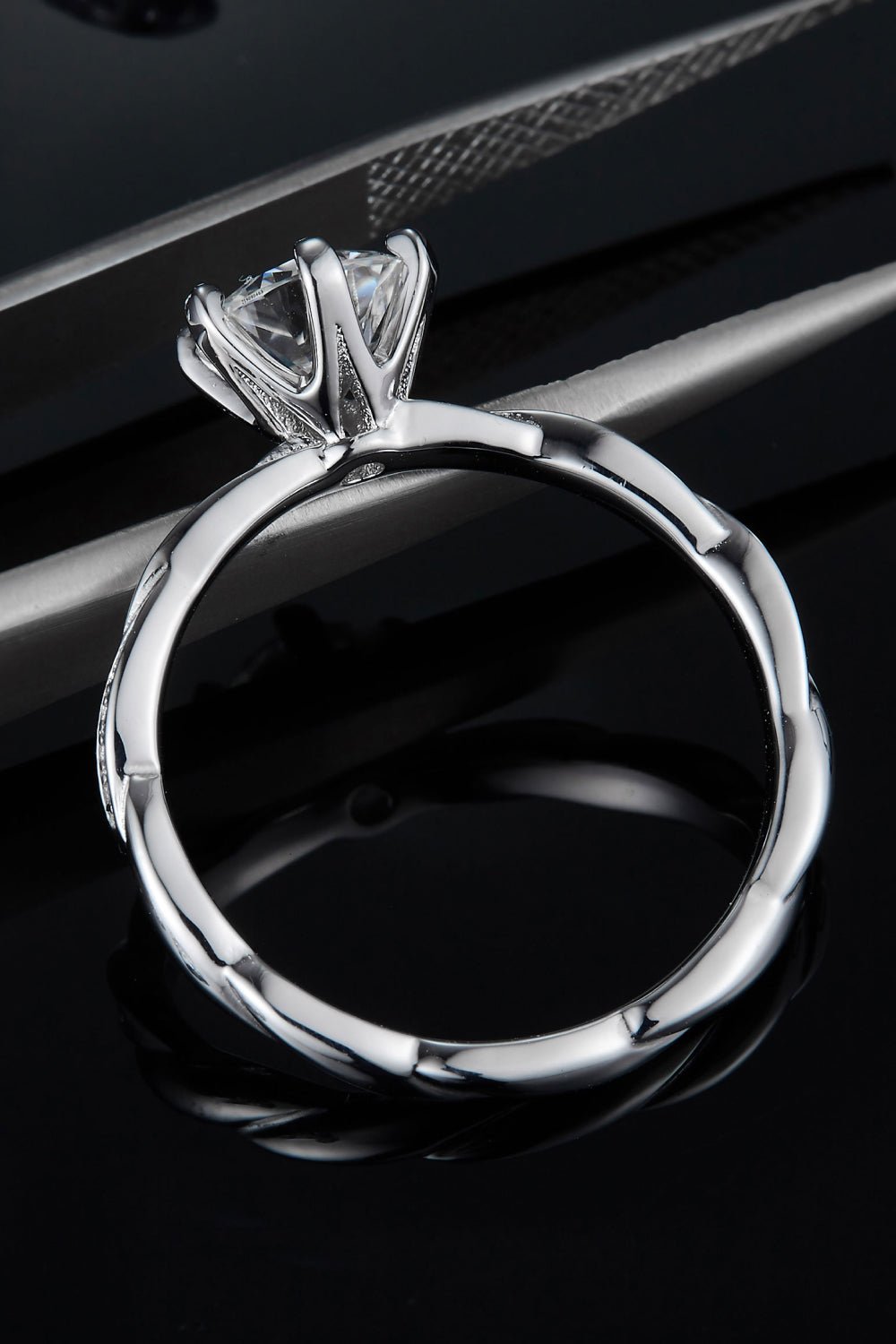 1 Carat Moissanite 925 Sterling Silver Ring - Uylee's Boutique