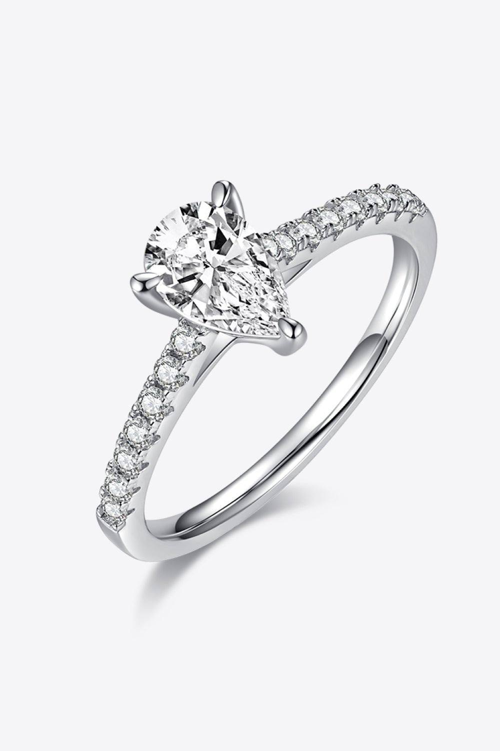 1 Carat Moissanite 925 Sterling Silver Side Stone Ring - Uylee's Boutique