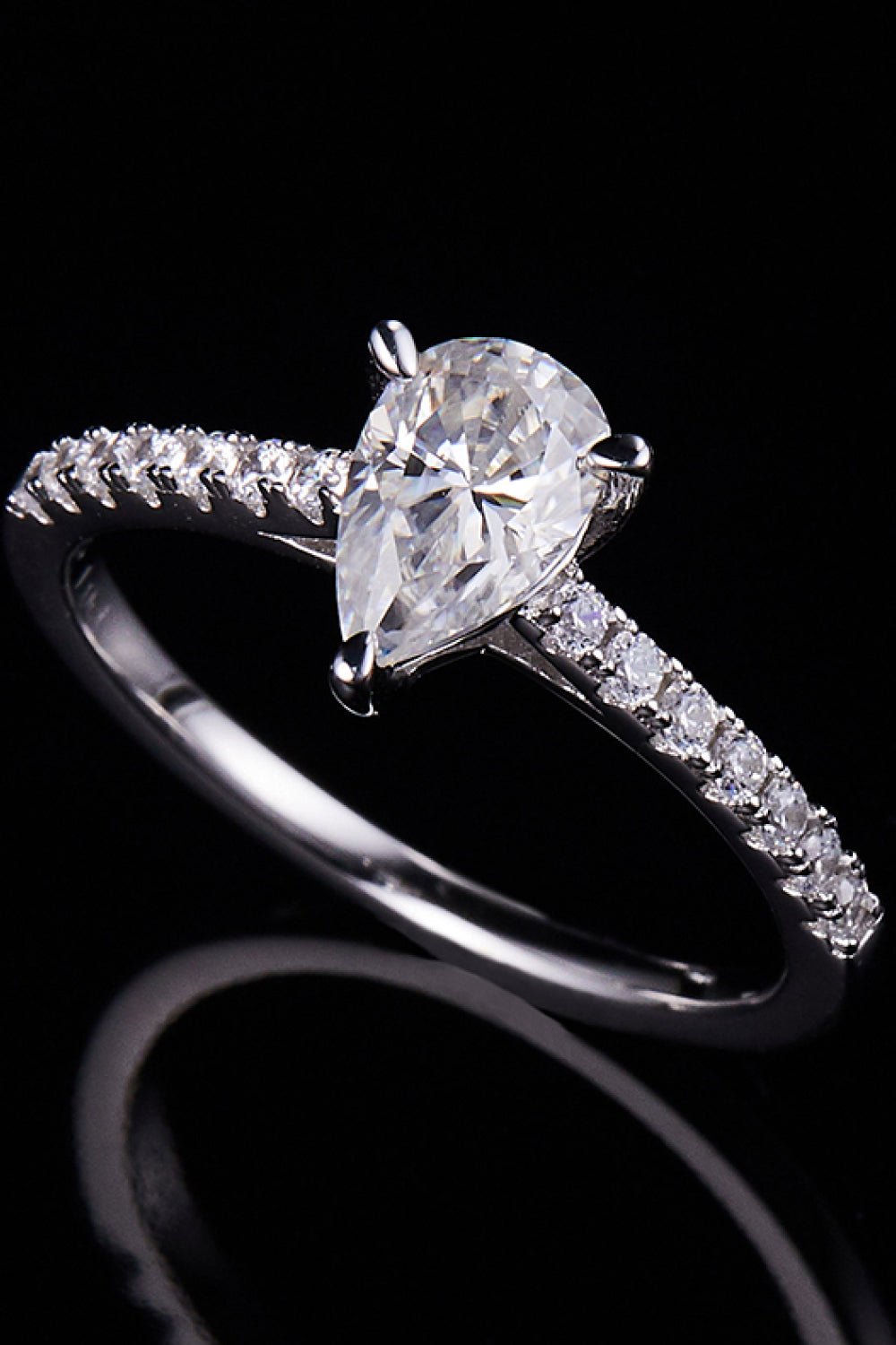 1 Carat Moissanite 925 Sterling Silver Side Stone Ring - Uylee's Boutique