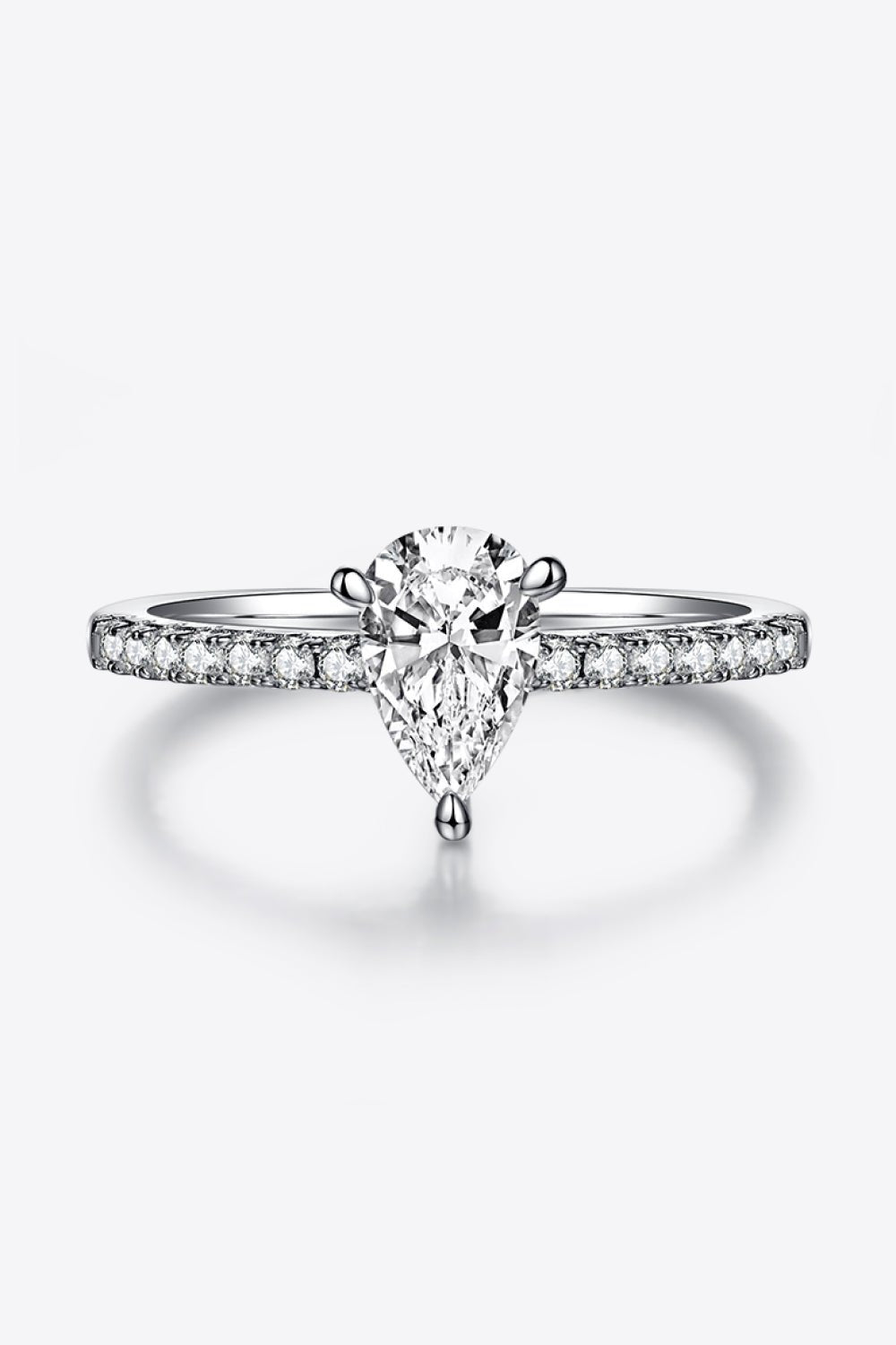 1 Carat Moissanite 925 Sterling Silver Side Stone Ring - Uylee's Boutique