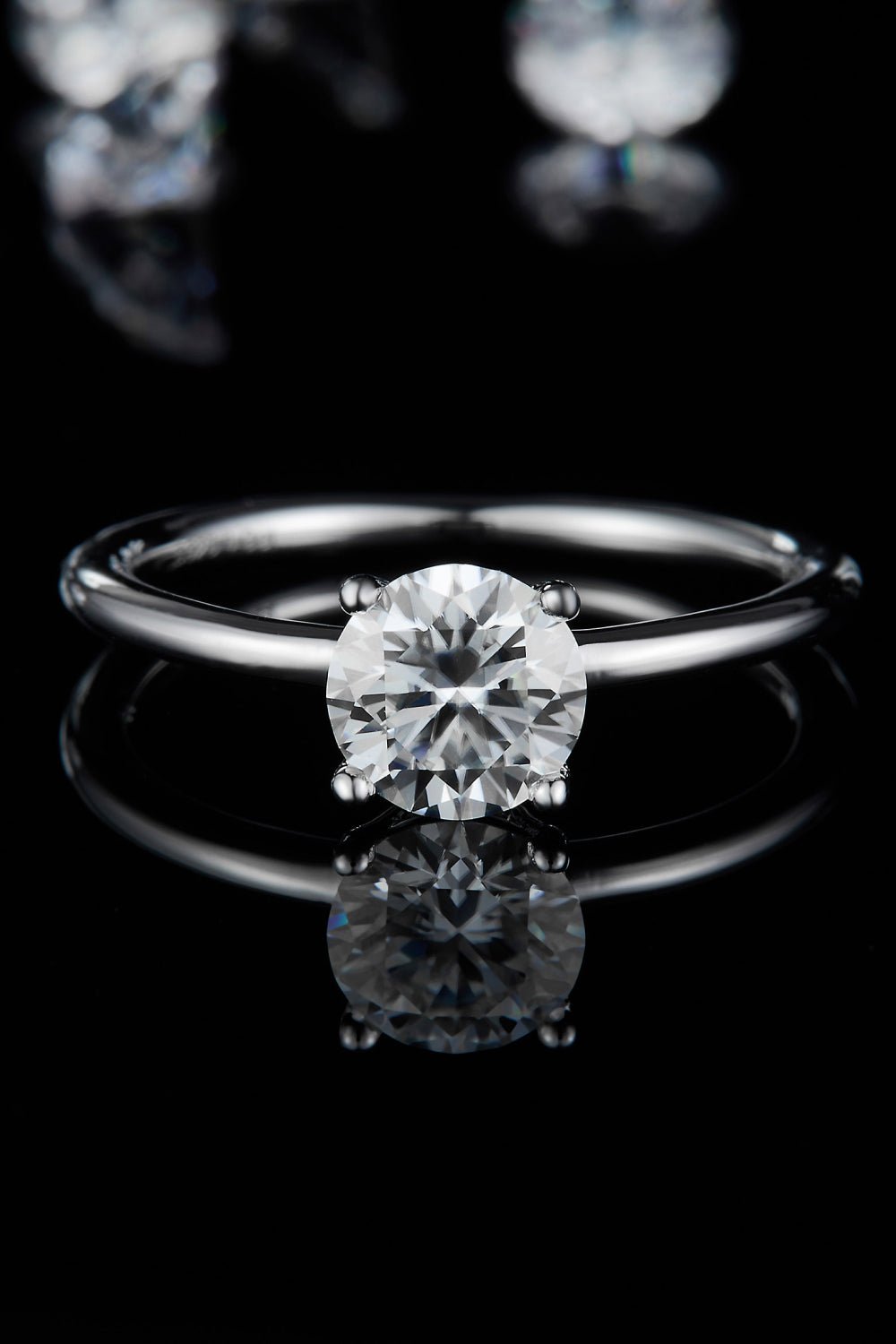 1 Carat Moissanite 925 Sterling Silver Solitaire Ring - Uylee's Boutique