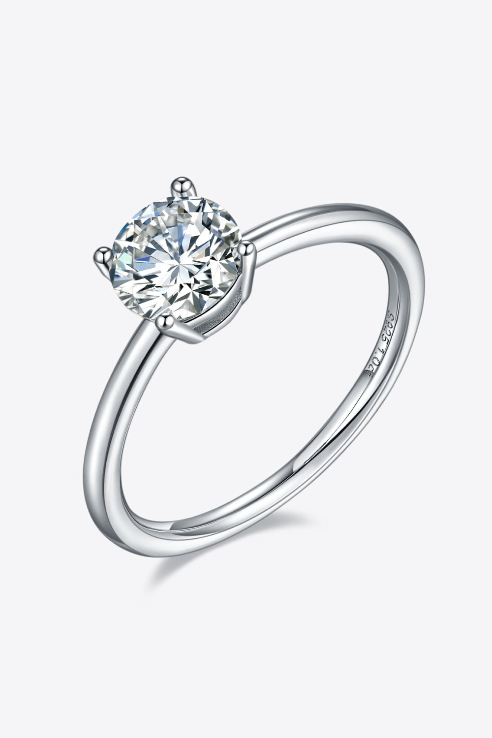 1 Carat Moissanite 925 Sterling Silver Solitaire Ring - Uylee's Boutique